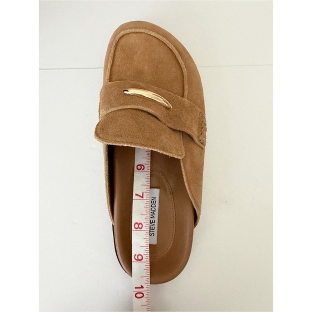 Steve Madden TOBIN Tan Suede Slip-On Mule with Gold Accent Size 7.5 - Picture 6 of 7